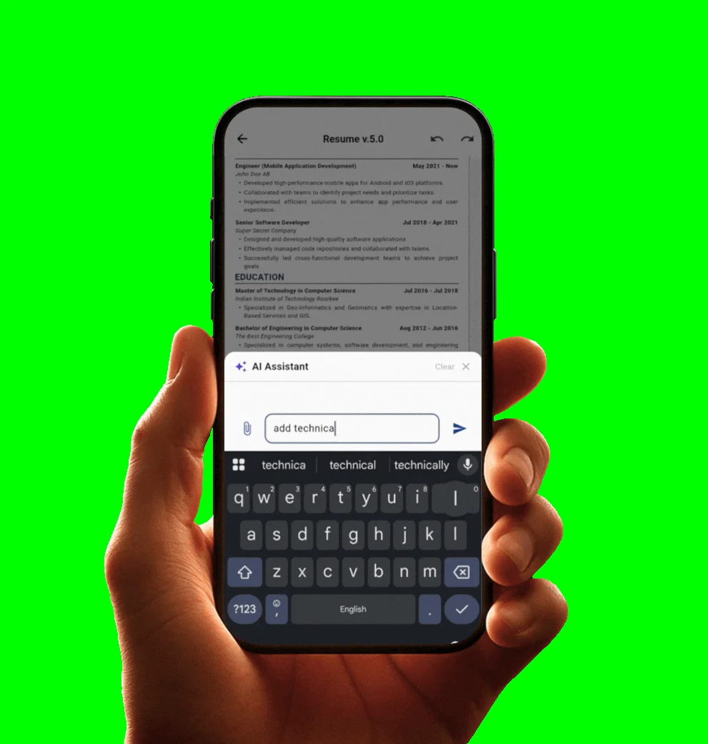 Curriculo AI resume builder demo