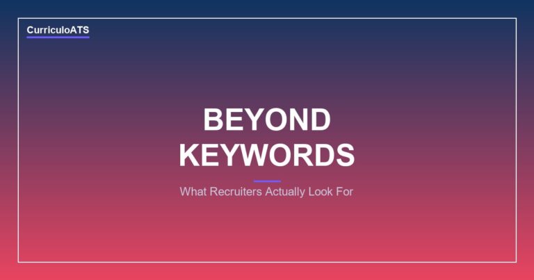 CurriculoATS - What Recruiters Actually Look for in a Resume (Beyond Keywords)
