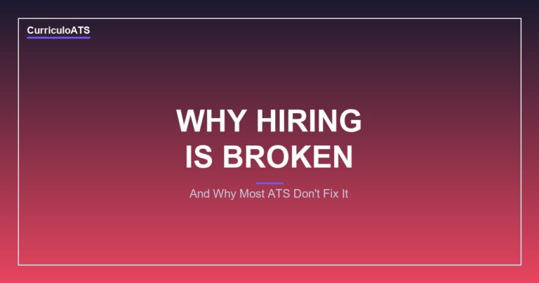 CurriculoATS - Why Hiring Is Broken (And Why Most ATS Don't Fix It)