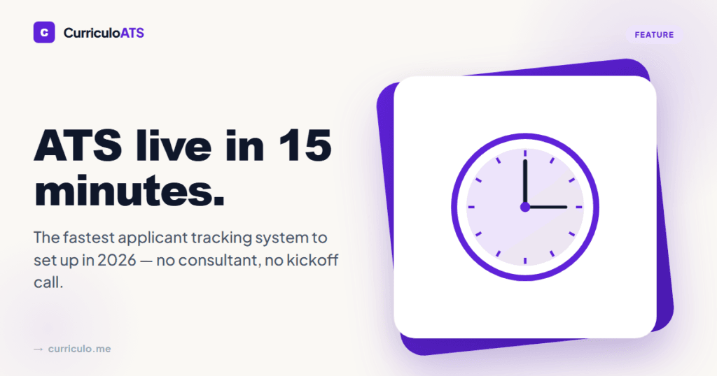 Fastest ATS setup 2026 — live in 15 minutes, not 4 weeks