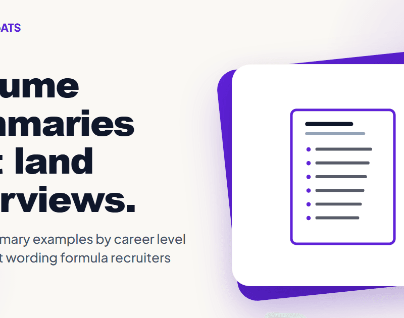 Resume summaries that land interviews — 30 examples by career level