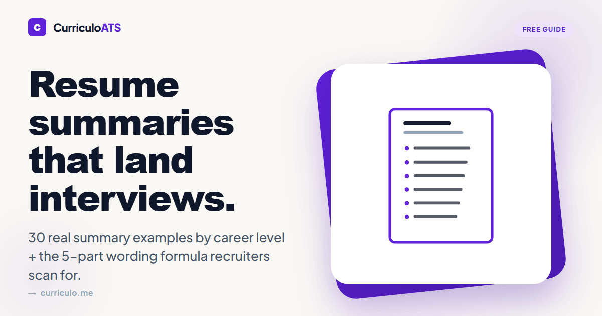 Resume summaries that land interviews — 30 examples by career level
