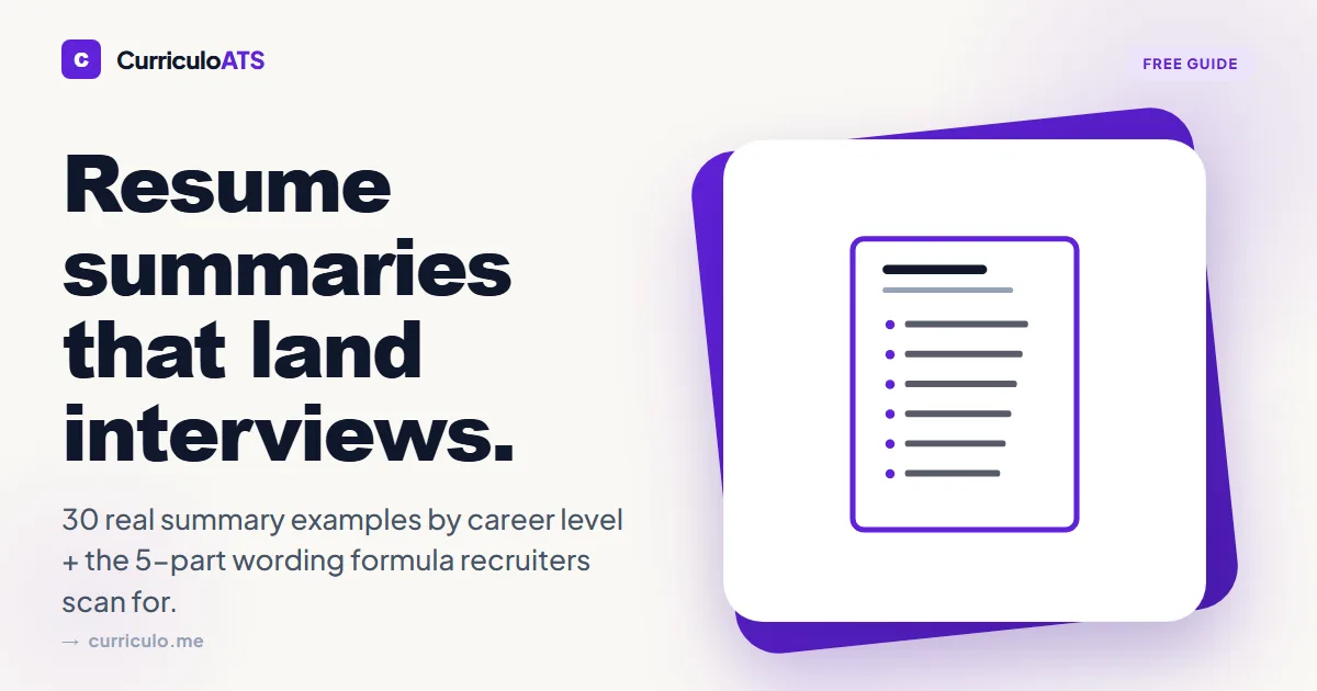 Resume summaries that land interviews — 30 examples by career level